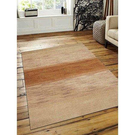 JENSENDISTRIBUTIONSERVICES 5 x 8 ft. Hand Knotted Gabbeh Wool Contemporary Rectangle Area Rug, Beige MI1554806